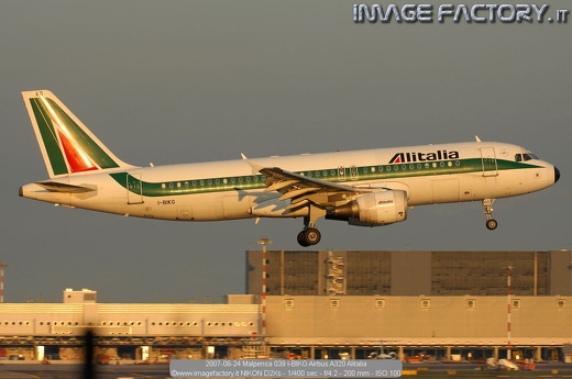2007-08-24 Malpensa 039 I-BIKG Airbus A320 Alitalia